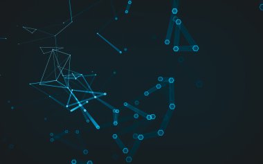 Çokgen alanı düşük Poli koyu arka plan, 3d render