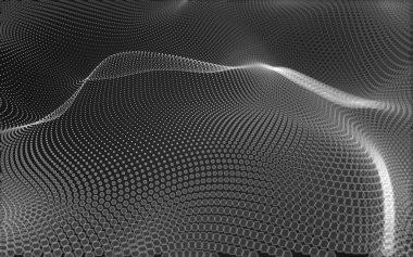 Çokgen alanı düşük Poli koyu arka plan, 3d render