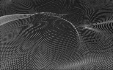 Çokgen alanı düşük Poli koyu arka plan, 3d render