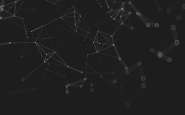 Çokgen alanı düşük Poli koyu arka plan, 3d render