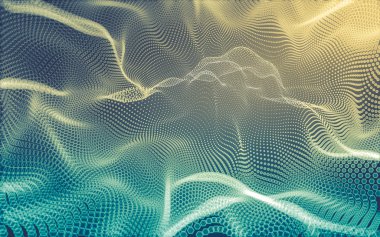 Çokgen alanı düşük Poli koyu arka plan, 3d render