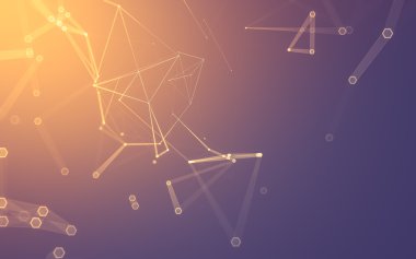 Çokgen alanı düşük Poli koyu arka plan, 3d render