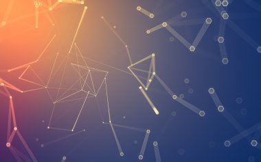 Çokgen alanı düşük Poli koyu arka plan, 3d render