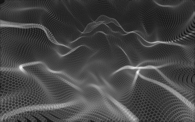 Çokgen alanı düşük Poli koyu arka plan, 3d render