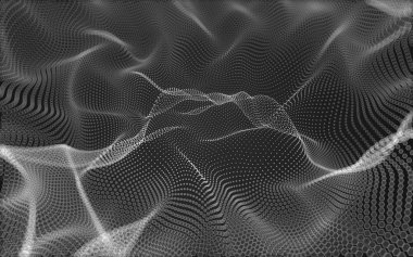 Çokgen alanı düşük Poli koyu arka plan, 3d render