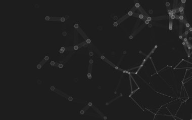 Çokgen alanı düşük Poli koyu arka plan, 3d render