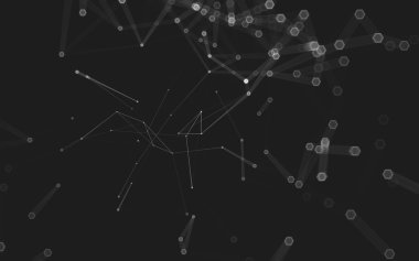 Çokgen alanı düşük Poli koyu arka plan, 3d render