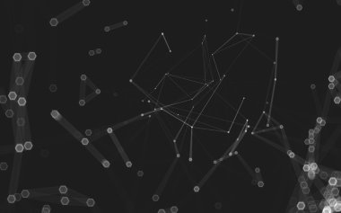 Çokgen alanı düşük Poli koyu arka plan, 3d render