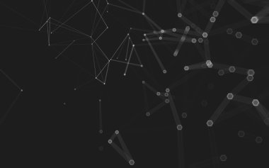 Çokgen alanı düşük Poli koyu arka plan, 3d render