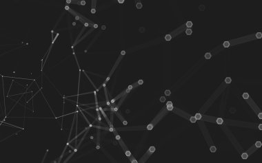 Çokgen alanı düşük Poli koyu arka plan, 3d render