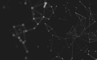 Çokgen alanı düşük Poli koyu arka plan, 3d render