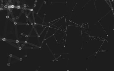 Çokgen alanı düşük Poli koyu arka plan, 3d render