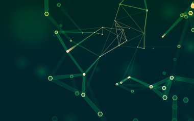 Çokgen alanı düşük Poli koyu arka plan, 3d render