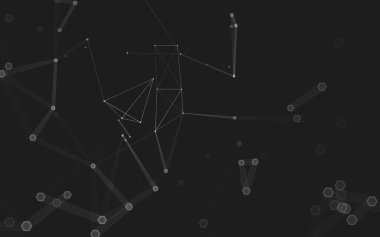 Çokgen alanı düşük Poli koyu arka plan, 3d render