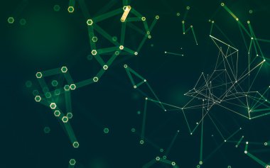 Çokgen alanı düşük Poli koyu arka plan, 3d render