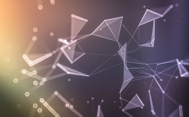 Çokgen alanı düşük Poli koyu arka plan, 3d render