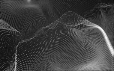 Çokgen alanı düşük Poli koyu arka plan, 3d render