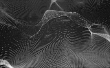 Çokgen alanı düşük Poli koyu arka plan, 3d render