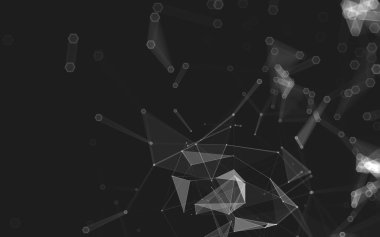Çokgen alanı düşük Poli koyu arka plan, 3d render