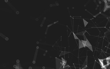 Çokgen alanı düşük Poli koyu arka plan, 3d render