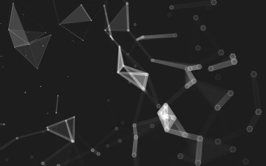 Çokgen alanı düşük Poli koyu arka plan, 3d render