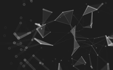 Çokgen alanı düşük Poli koyu arka plan, 3d render