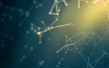 Çokgen alanı düşük Poli koyu arka plan, 3d render