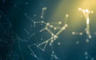 Çokgen alanı düşük Poli koyu arka plan, 3d render