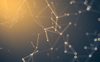 Çokgen alanı düşük Poli koyu arka plan, 3d render