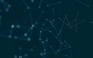 Çokgen alanı düşük Poli koyu arka plan, 3d render