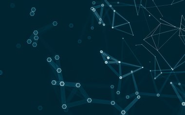 Çokgen alanı düşük Poli koyu arka plan, 3d render