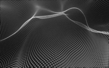 Çokgen alanı düşük Poli koyu arka plan, 3d render