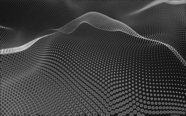 Çokgen alanı düşük Poli koyu arka plan, 3d render