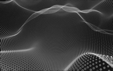 Çokgen alanı düşük Poli koyu arka plan, 3d render