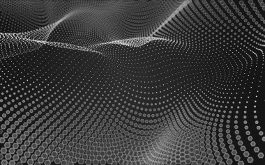 Çokgen alanı düşük Poli koyu arka plan, 3d render