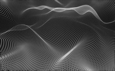 Çokgen alanı düşük Poli koyu arka plan, 3d render