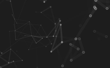 Çokgen alanı düşük Poli koyu arka plan, 3d render