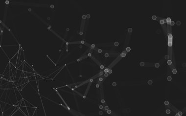 Çokgen alanı düşük Poli koyu arka plan, 3d render