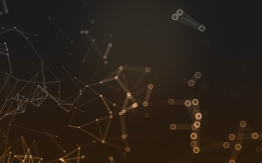 Çokgen alanı düşük Poli koyu arka plan, 3d render