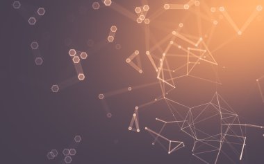 Çokgen alanı düşük Poli koyu arka plan, 3d render