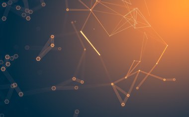 Çokgen alanı düşük Poli koyu arka plan, 3d render