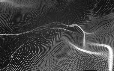 Çokgen alanı düşük Poli koyu arka plan, 3d render