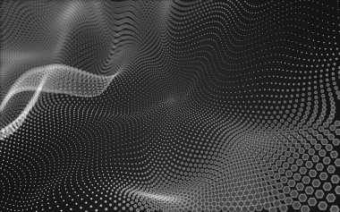 Çokgen alanı düşük Poli koyu arka plan, 3d render