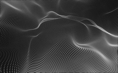 Çokgen alanı düşük Poli koyu arka plan, 3d render