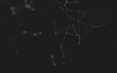 Çokgen alanı düşük Poli koyu arka plan, 3d render