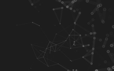 Çokgen alanı düşük Poli koyu arka plan, 3d render