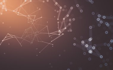 Çokgen alanı düşük Poli koyu arka plan, 3d render