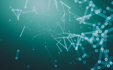 Çokgen alanı düşük Poli koyu arka plan, 3d render