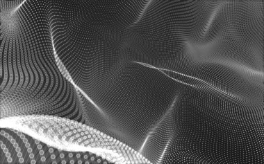 Çokgen alanı düşük Poli koyu arka plan, 3d render