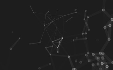 Çokgen alanı düşük Poli koyu arka plan, 3d render